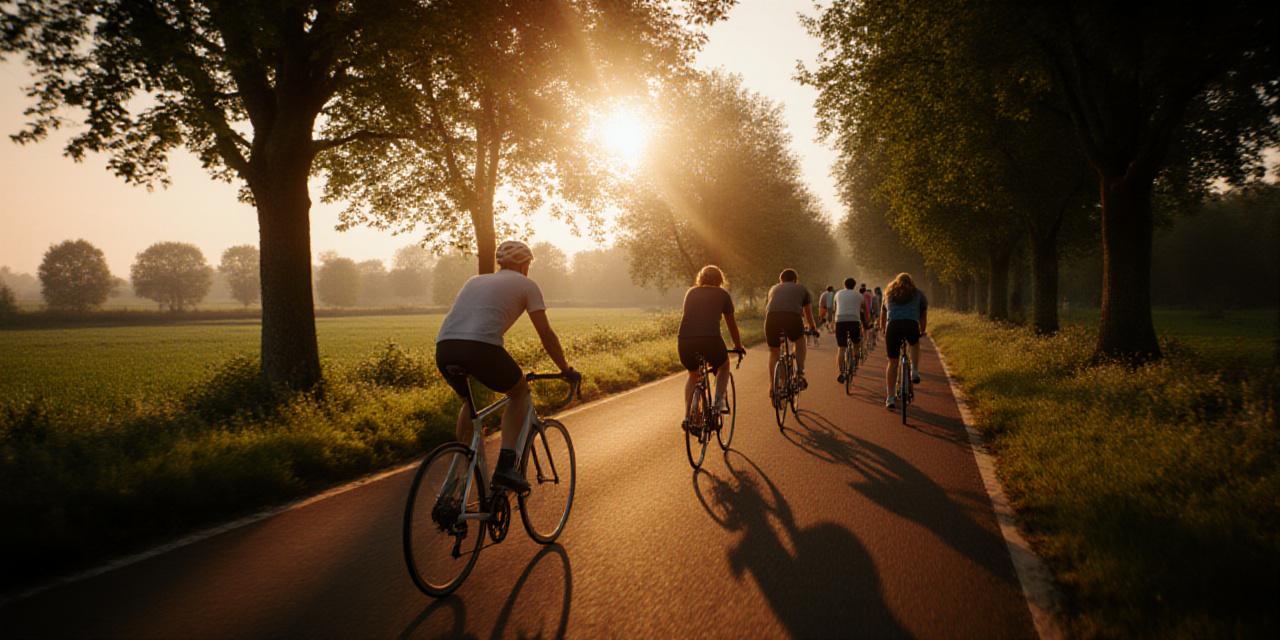 Groep fietsers verkent het landelijke landschap van Noord-Brabant